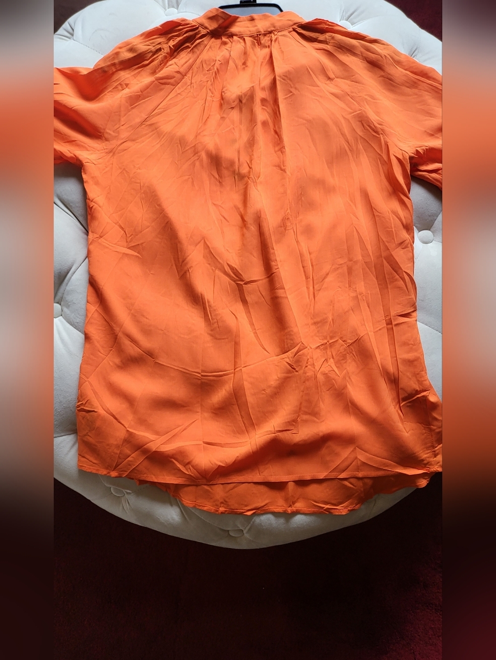 Michael kors orange blouse Lace-detail Size S Nwt - Picture 4 of 10